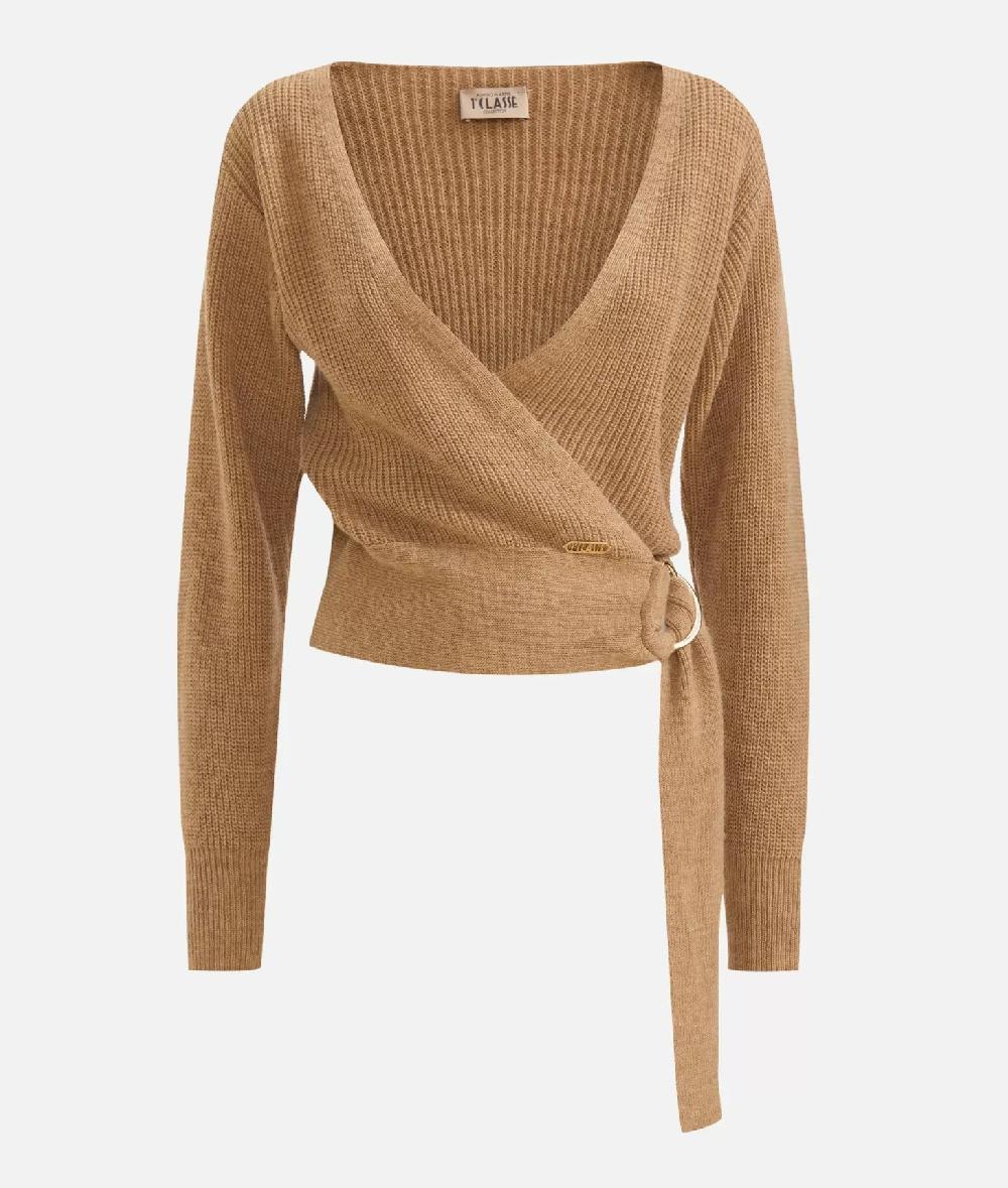 Alviero Martini 1a Classe Maglia Scaldacuore In Filato Misto Lana/alpaca Cammello