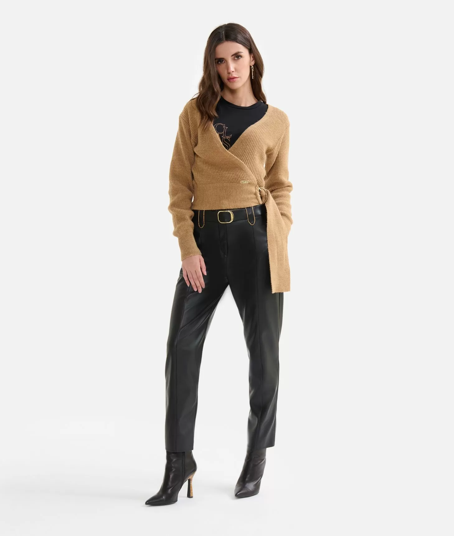 Alviero martini 1a classe Maglia scaldacuore in filato misto lana/alpaca Cammello