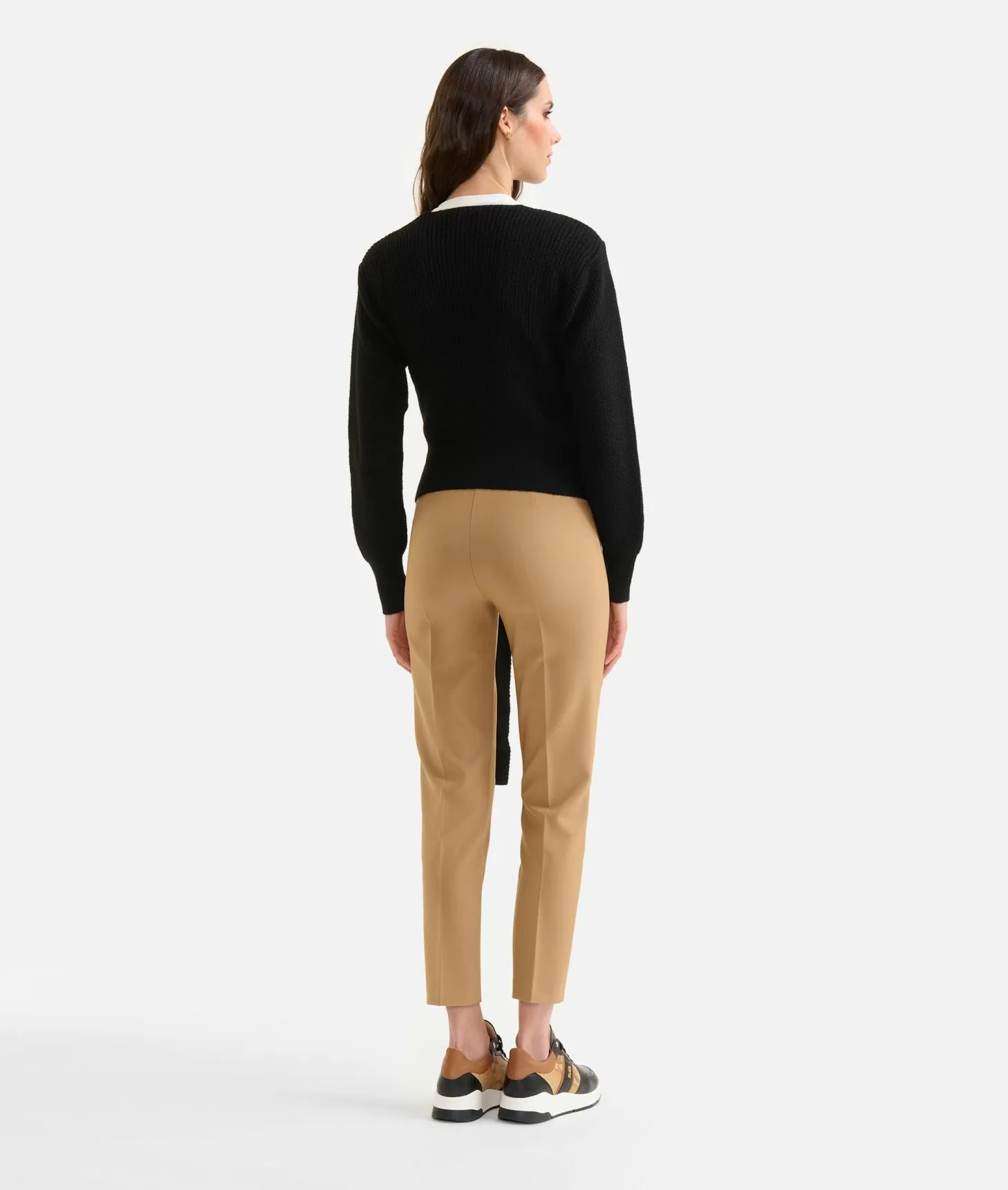 Alviero Martini 1a Classe Maglia Scaldacuore In Filato Misto Lana/alpaca Nera