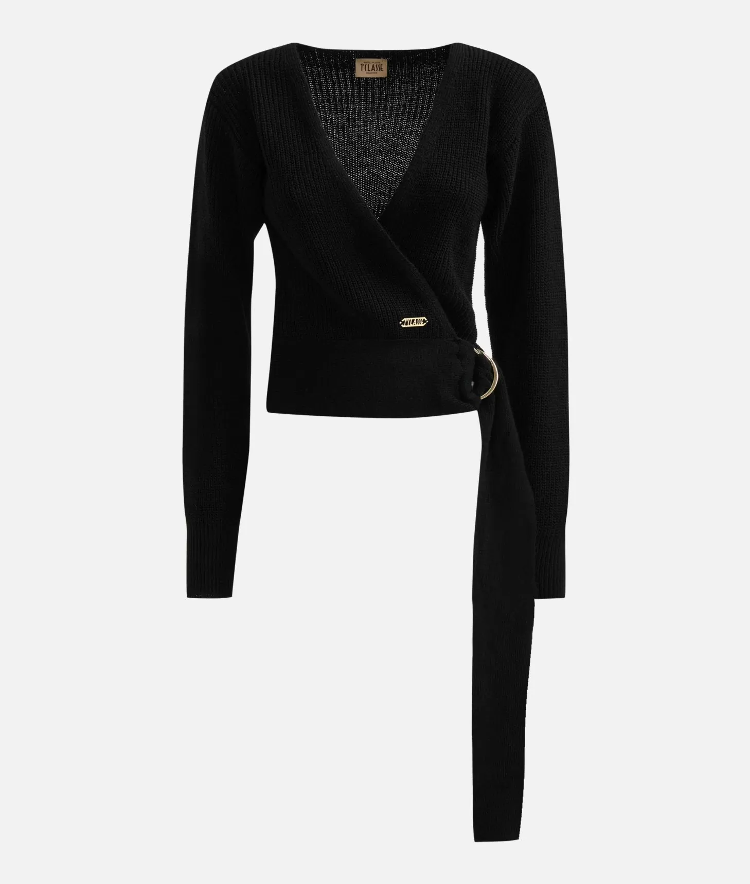 Alviero Martini 1a Classe Maglia Scaldacuore In Filato Misto Lana/alpaca Nera