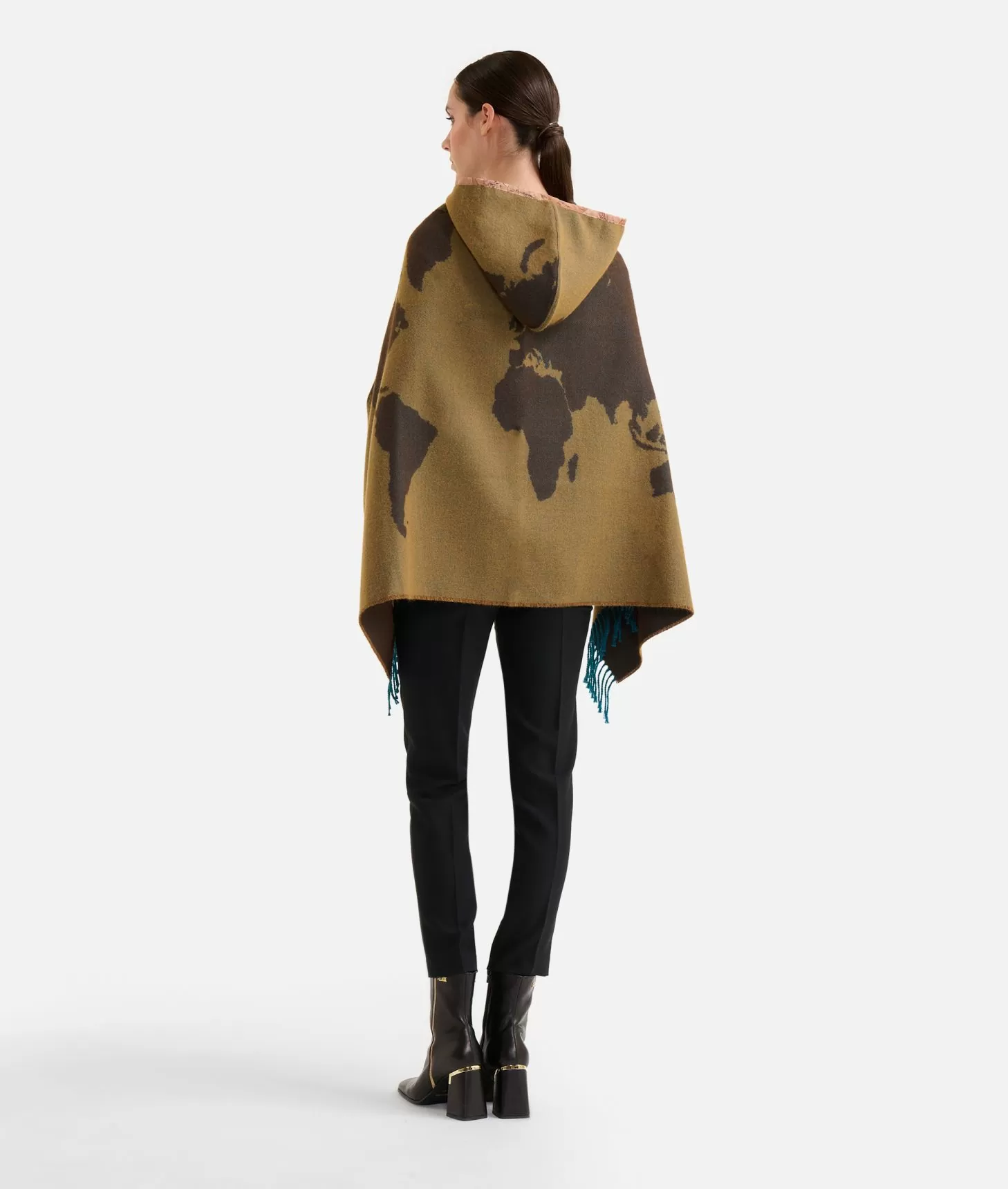 Alviero Martini 1a Classe Mantella Con Cappuccio E Alamaro Corteccia