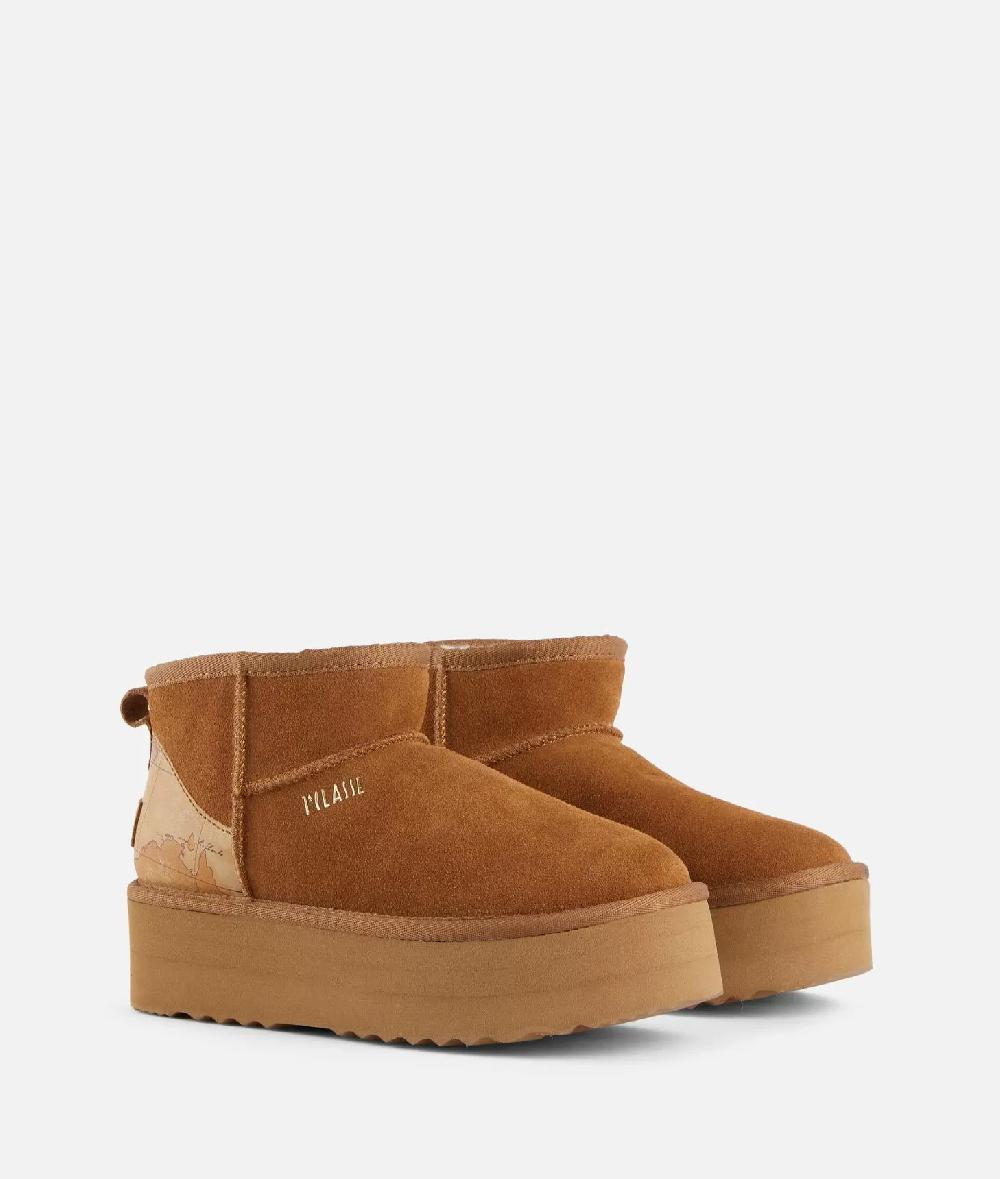 Alviero Martini 1a Classe Mini Stivaletti Imbottiti In Pelle Scamosciata Con Logo 1ᴬ Classe Naturali