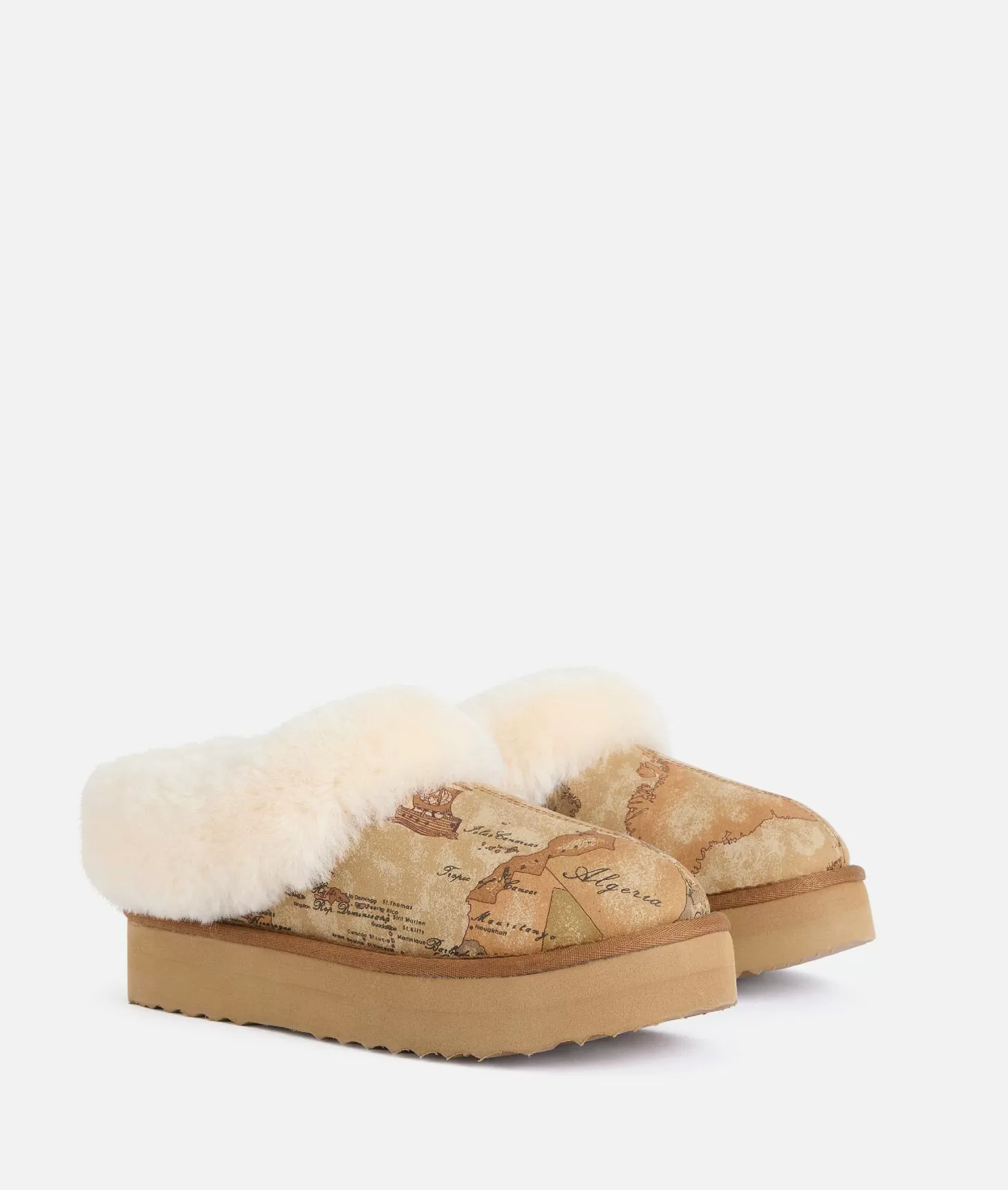 Alviero Martini 1a Classe Mini Stivaletti Imbottiti In Tessuto Nabuk Stampa Geo Classic