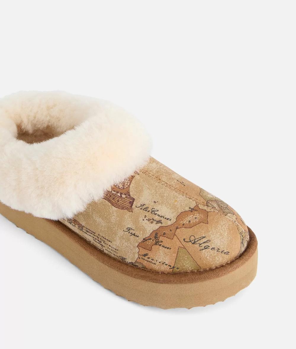 Alviero Martini 1a Classe Mini Stivaletti Imbottiti In Tessuto Nabuk Stampa Geo Classic