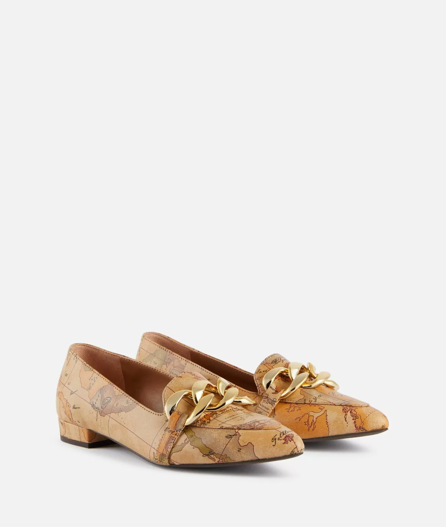 Alviero Martini 1a Classe Mocassini In Eco Nappa Con Maxi Catena Geo Classic