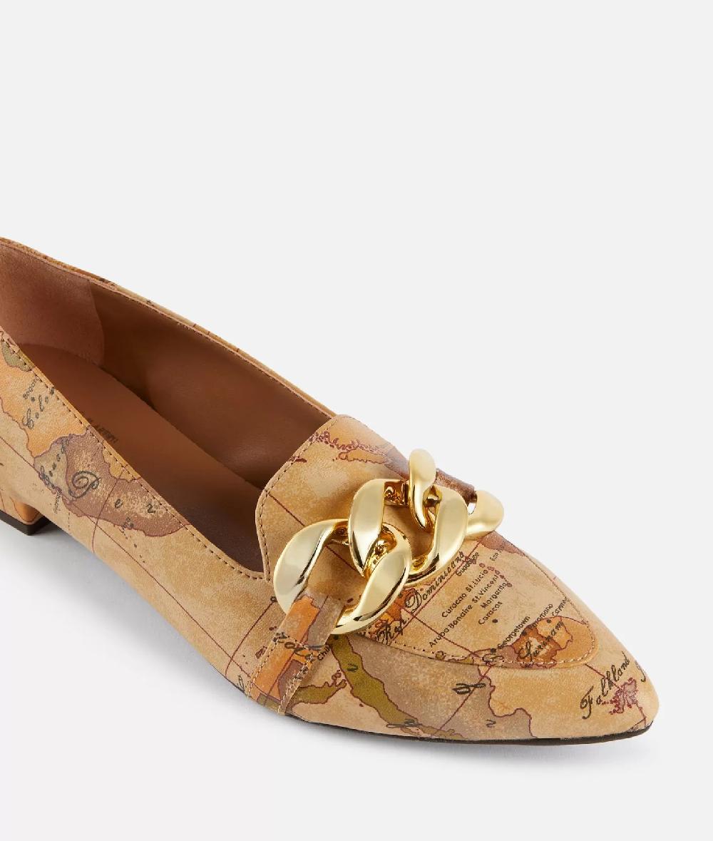 Alviero Martini 1a Classe Mocassini In Eco Nappa Con Maxi Catena Geo Classic