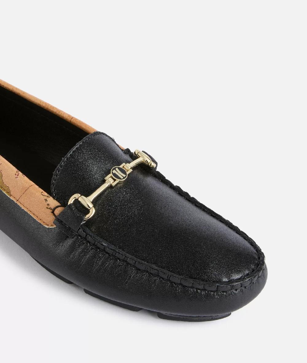 Alviero Martini 1a Classe Mocassini In Pelle Liscia Con Morsetto 1C Neri