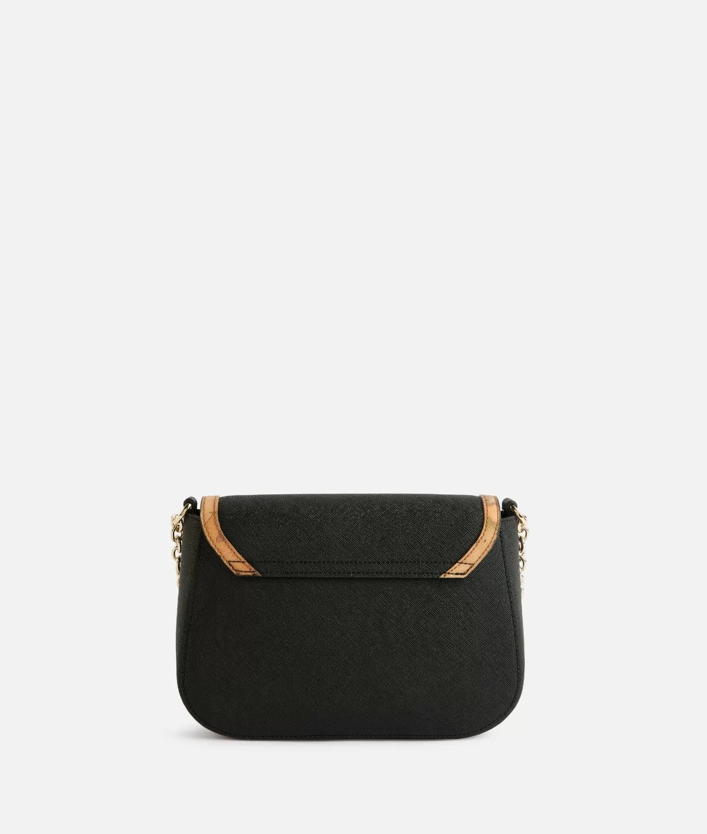 Alviero Martini 1a Classe Moments Bag Tracolla Con Patta E Catena In Tessuto Saffiano Nera