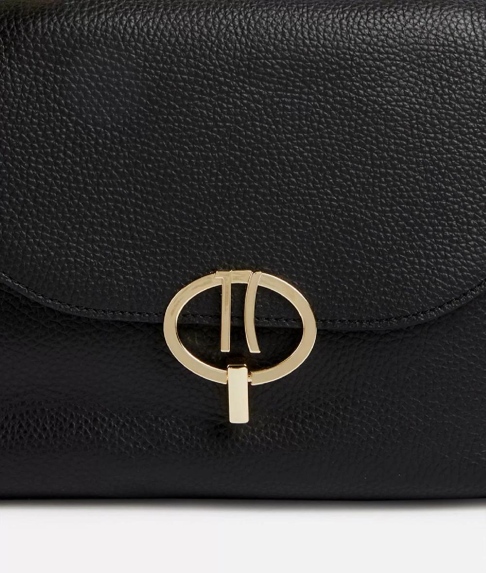 Alviero Martini 1a Classe New Moon Leather Borsa A Mano Con Patta Nera