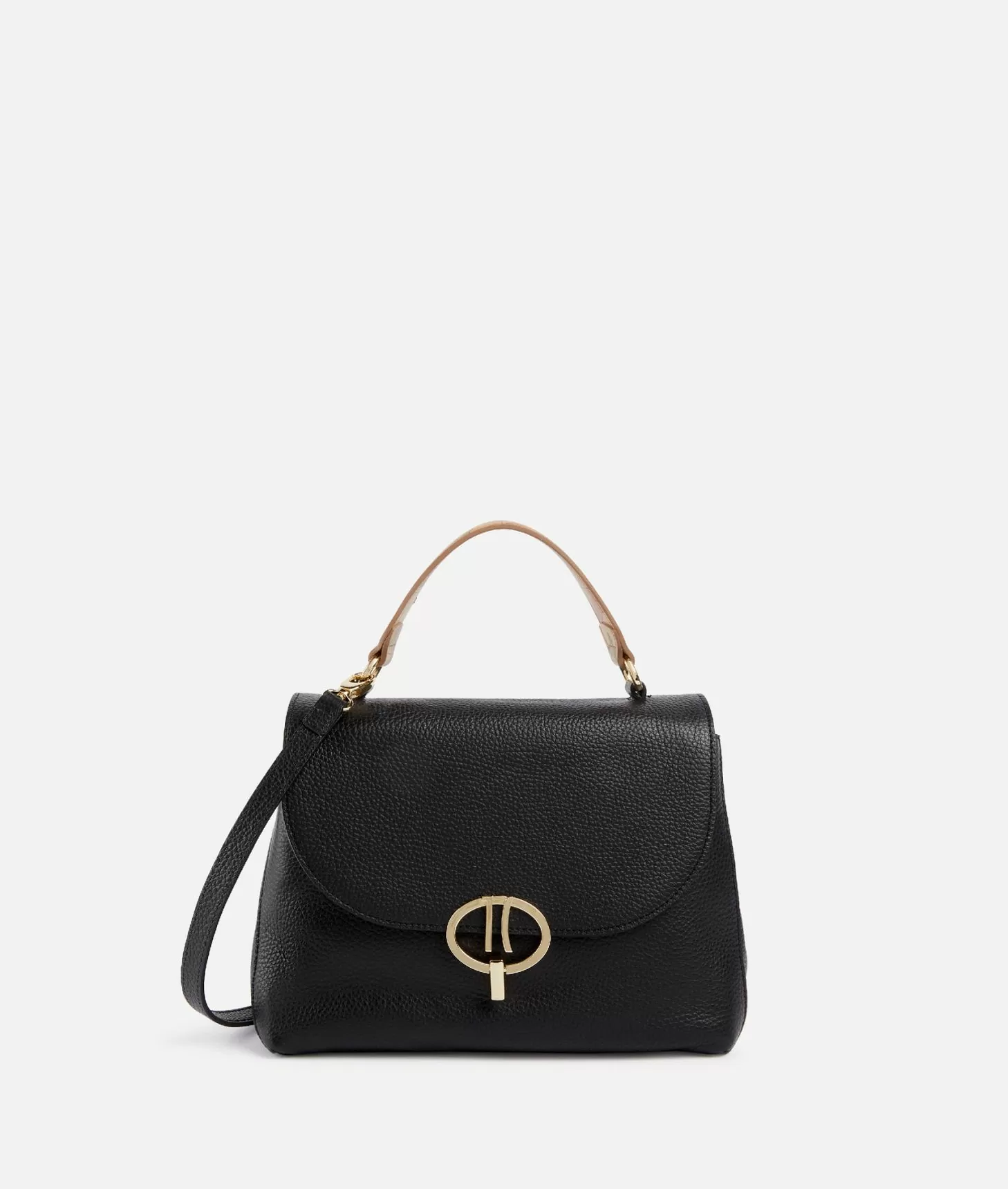 Alviero martini 1a classe New Moon Leather borsa a mano con patta Nera