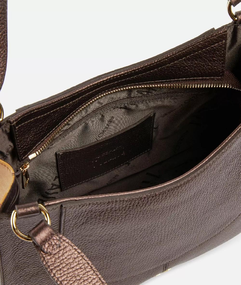 Alviero Martini 1a Classe New Moon Leather Borsa Sottospalla Brunito