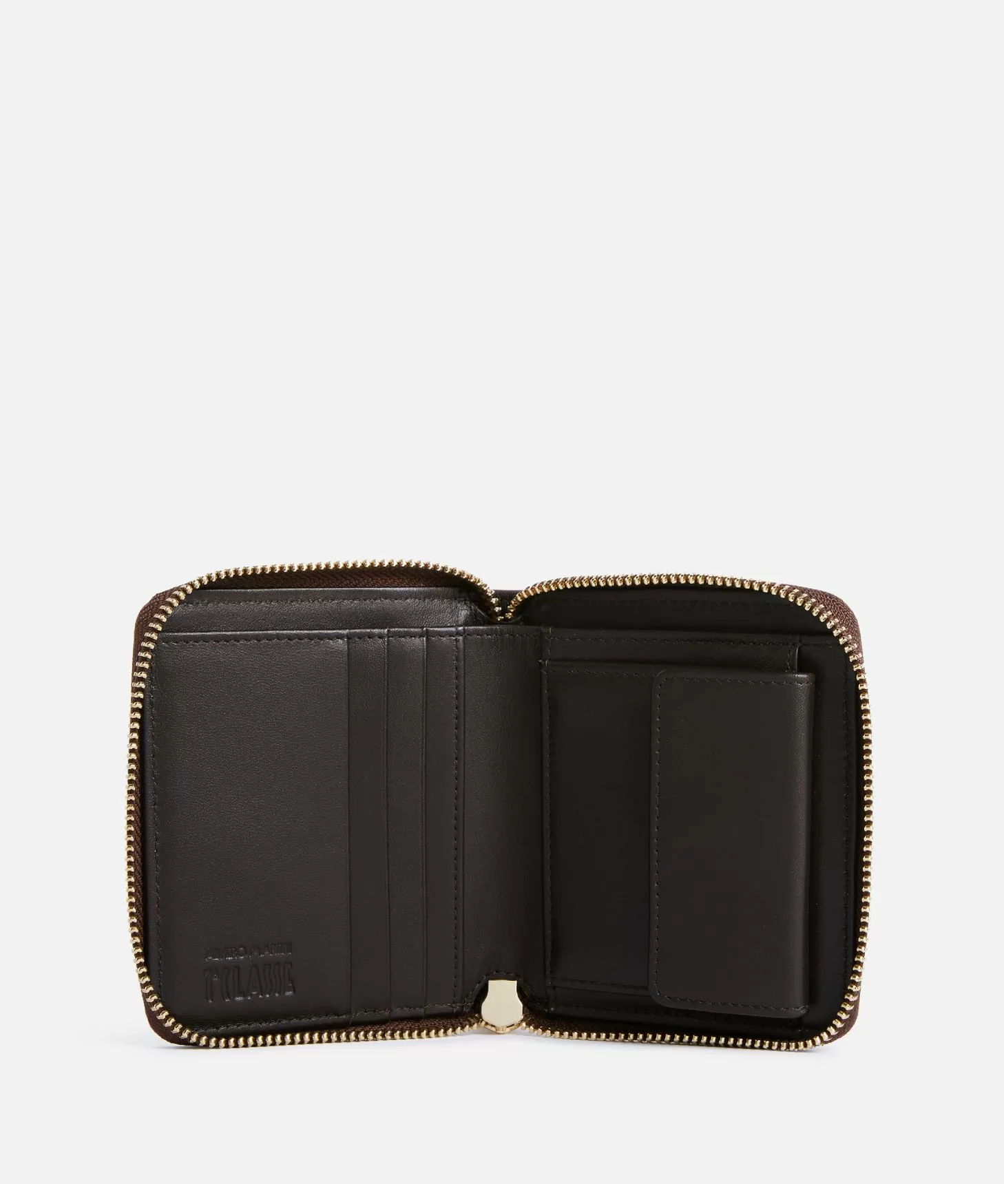 Alviero Martini 1a Classe New Moon Leather Portafoglio Zip Around Piccolo Brunito