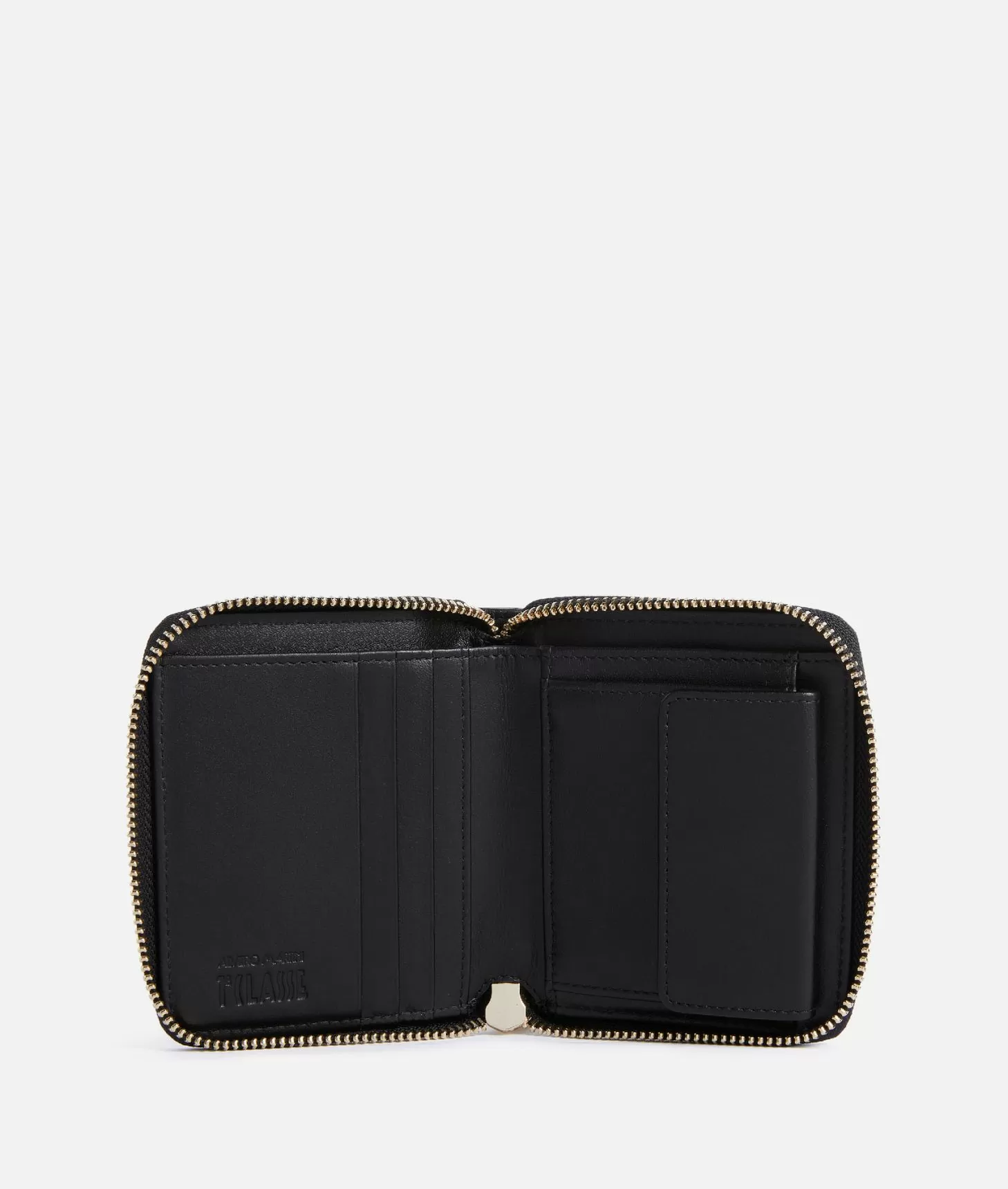 Alviero Martini 1a Classe New Moon Leather Portafoglio Zip Around Piccolo Nero