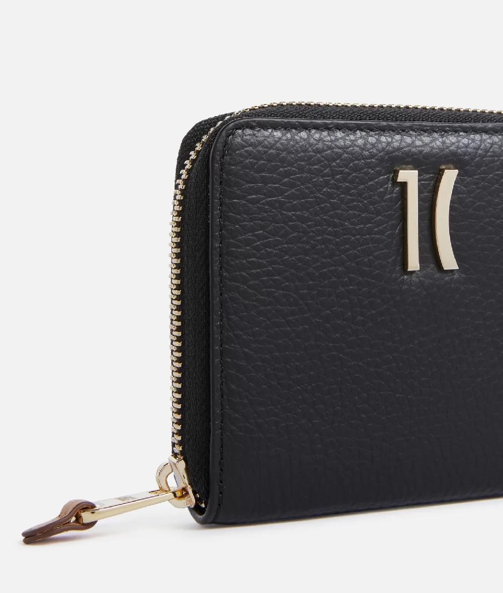 Alviero Martini 1a Classe New Moon Leather Portafoglio Zip Around Piccolo Nero