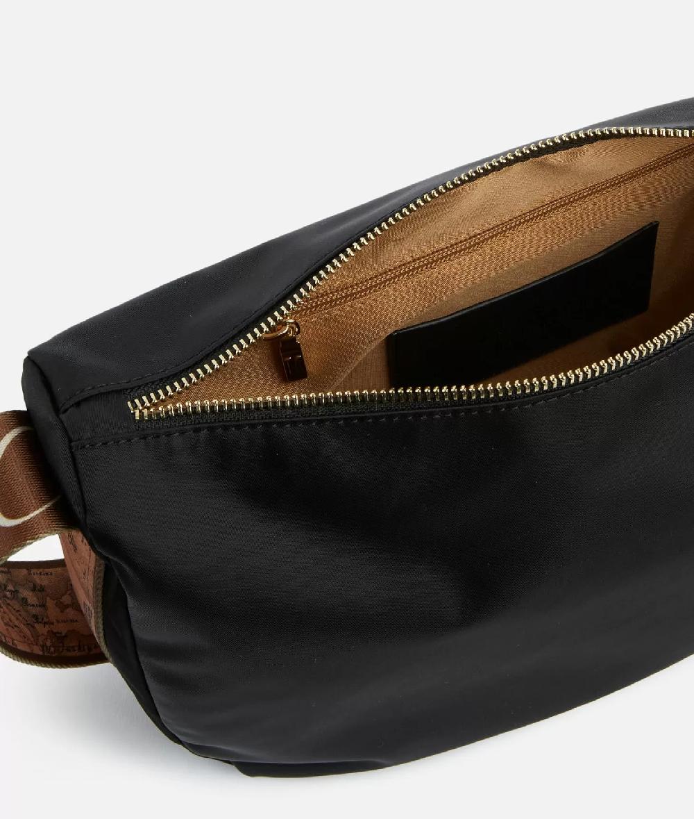 Alviero Martini 1a Classe Nylon Metaverse Tracolla A Mezzaluna Grande Nera