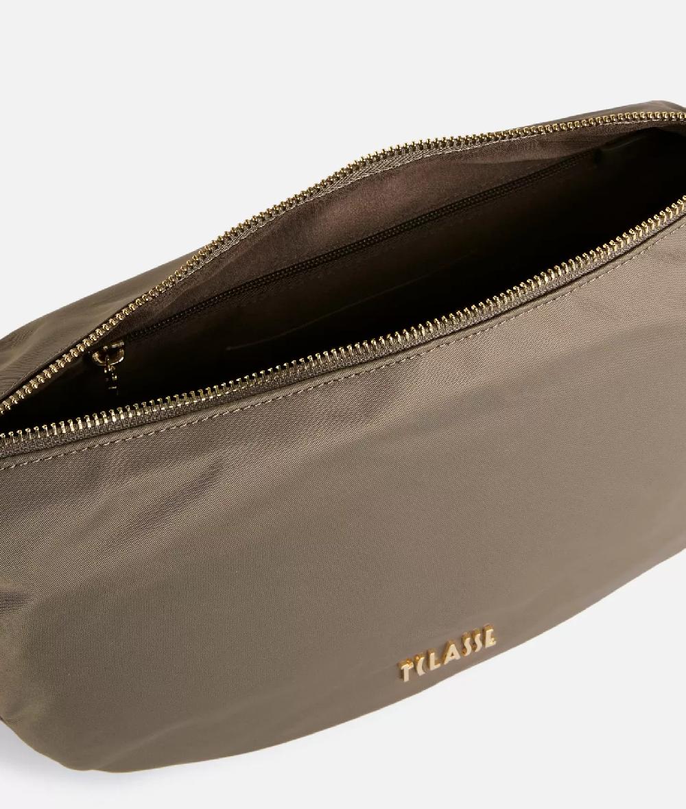 Alviero Martini 1a Classe Nylon Metaverse Tracolla A Mezzaluna Grande Taupe Scuro