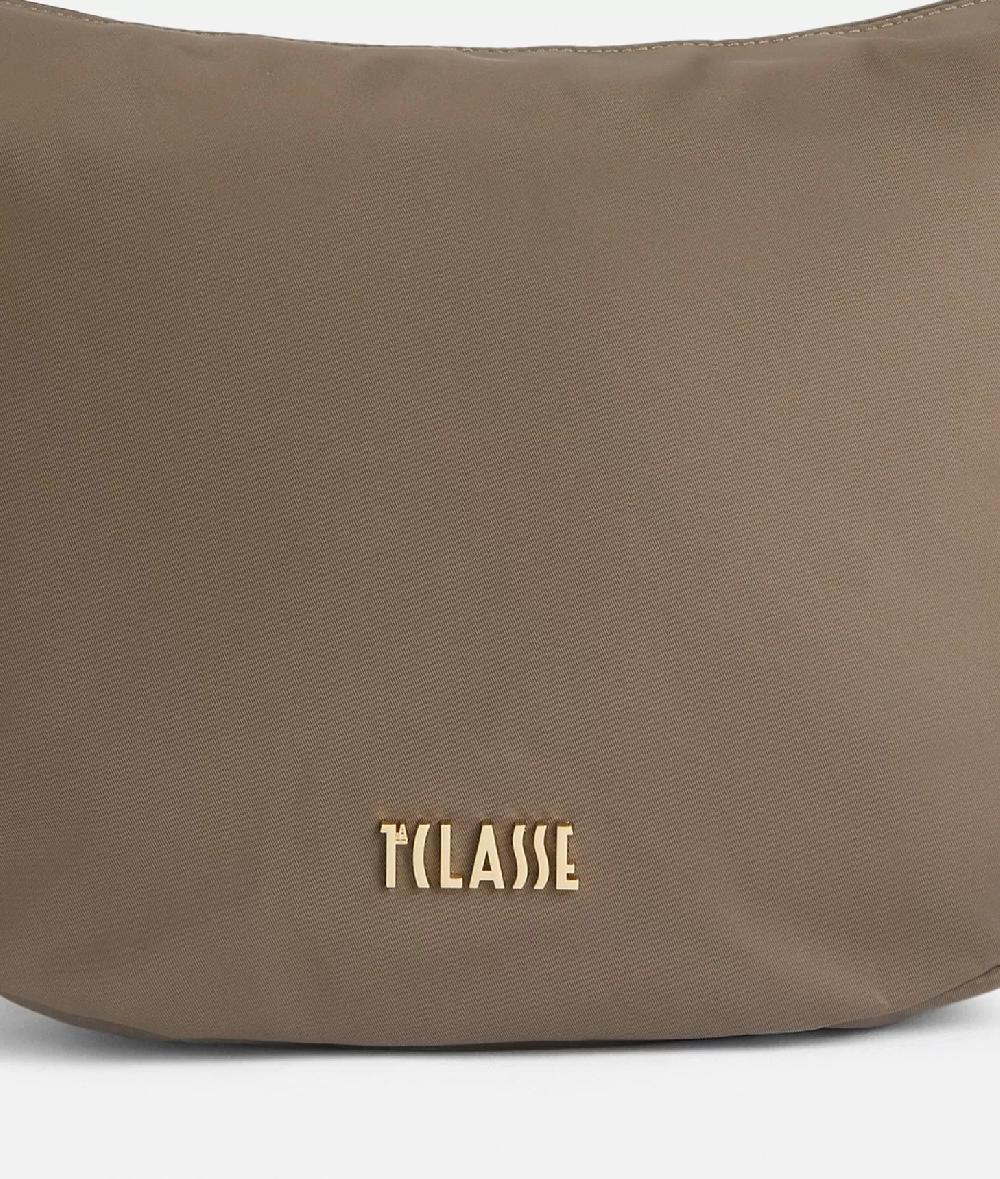 Alviero Martini 1a Classe Nylon Metaverse Tracolla A Mezzaluna Grande Taupe Scuro