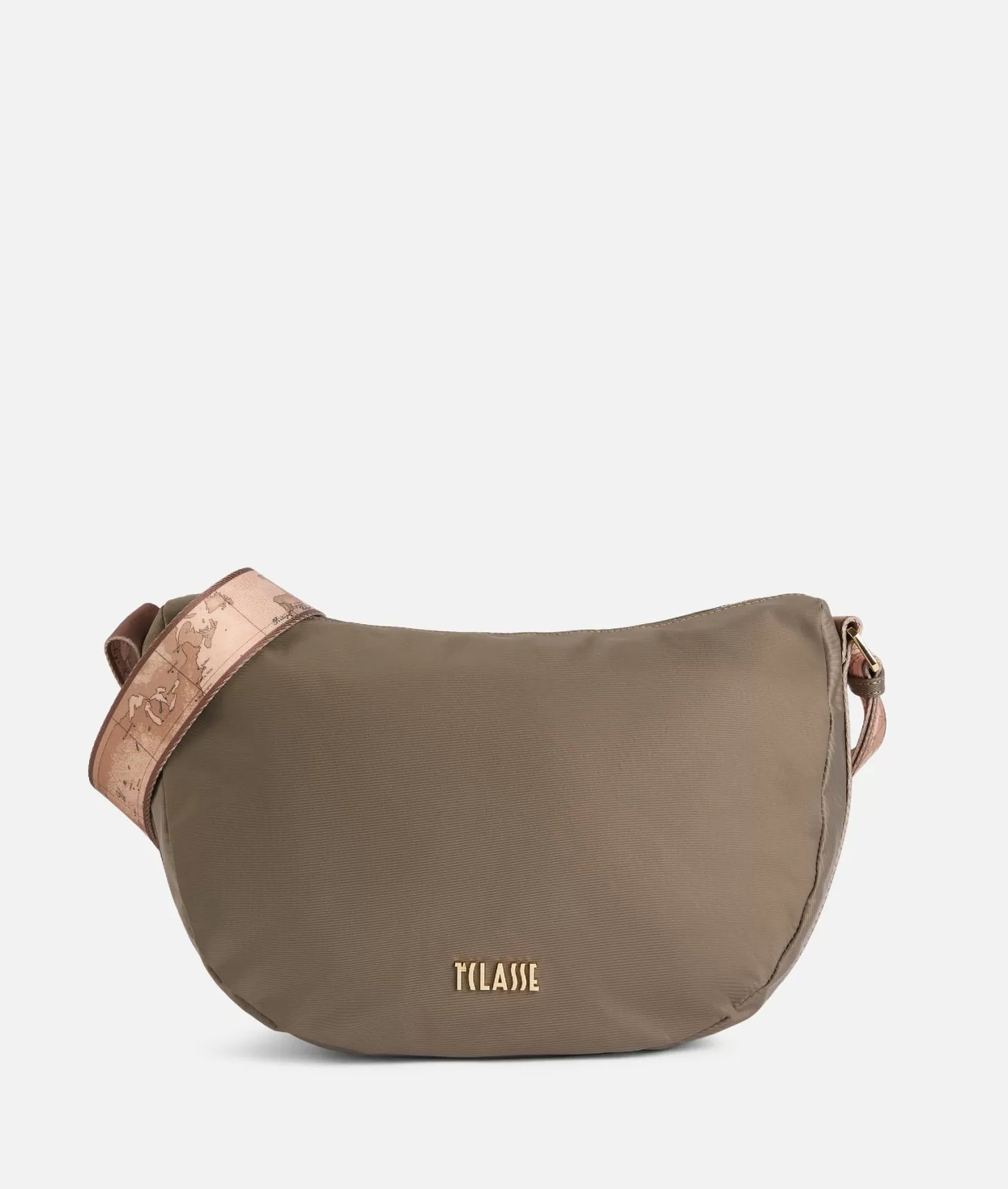 Alviero martini 1a classe Nylon Metaverse tracolla a mezzaluna grande Taupe Scuro