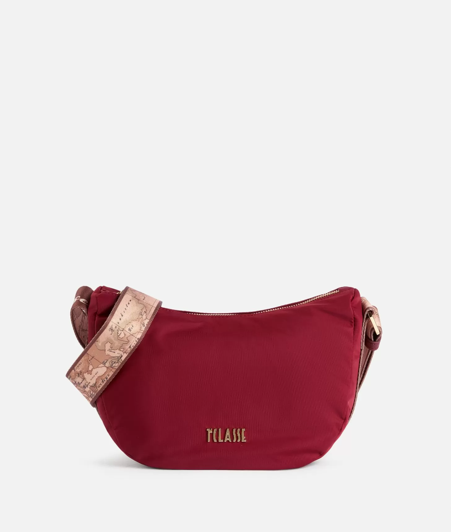 Alviero martini 1a classe Nylon Metaverse tracolla a mezzaluna piccola Lampone