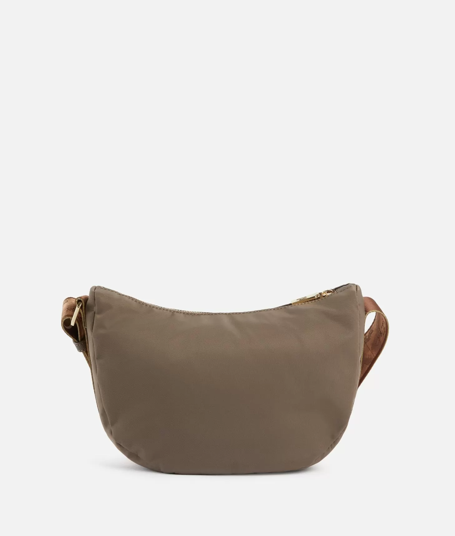 Alviero Martini 1a Classe Nylon Metaverse Tracolla A Mezzaluna Piccola Taupe Scuro
