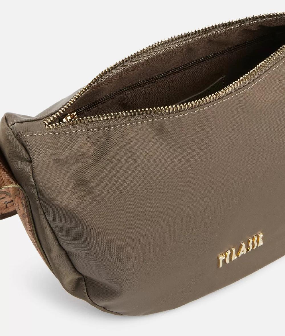 Alviero Martini 1a Classe Nylon Metaverse Tracolla A Mezzaluna Piccola Taupe Scuro
