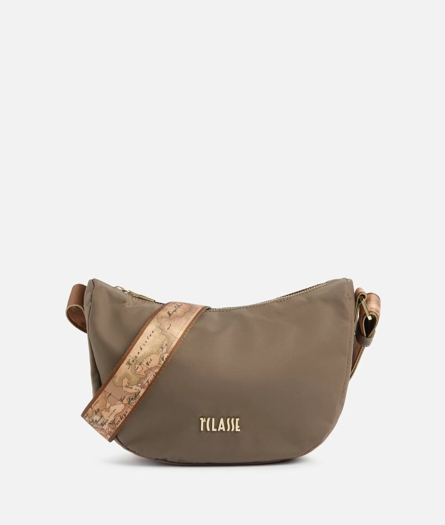 Alviero martini 1a classe Nylon Metaverse tracolla a mezzaluna piccola Taupe Scuro