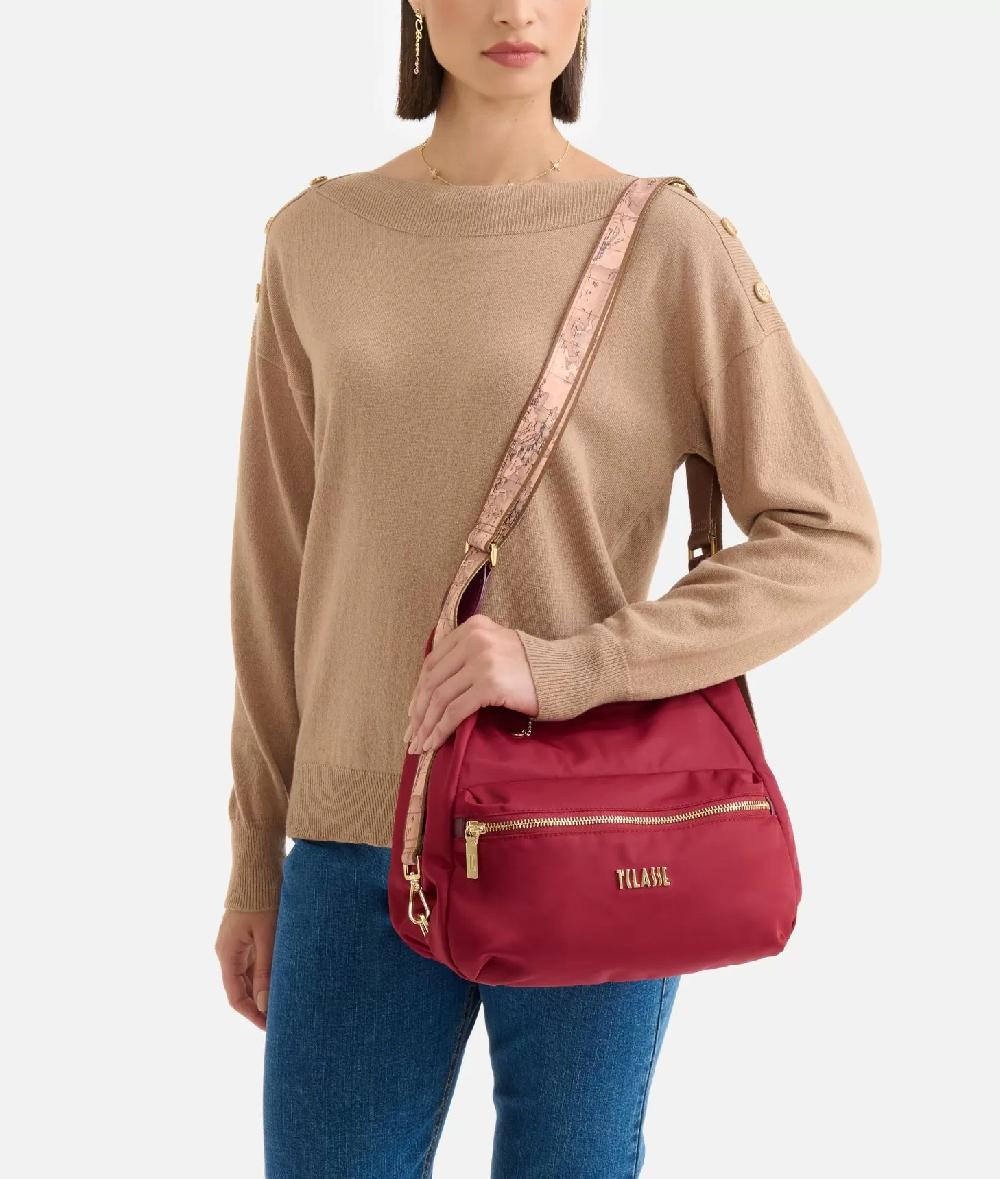 Alviero Martini 1a Classe Nylon Metaverse Tracolla Tripla Portabilità Lampone