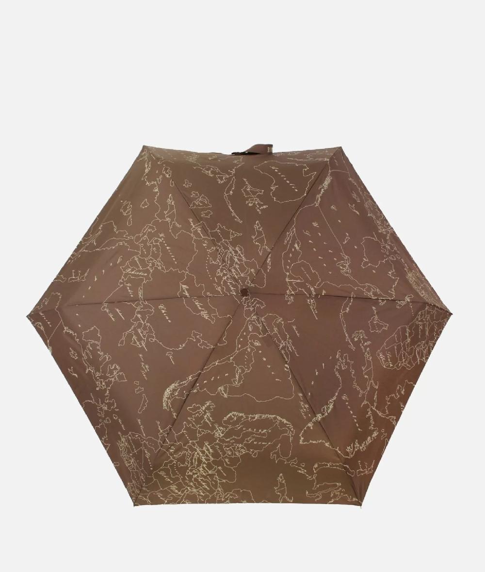 Alviero Martini 1a Classe Ombrello Geo Supermini Con Custodia Marrone