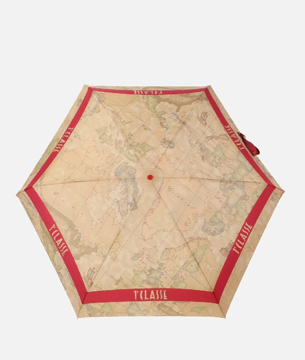 Alviero Martini 1a Classe Ombrello Geo Supermini Con Motivo Logo Rosso