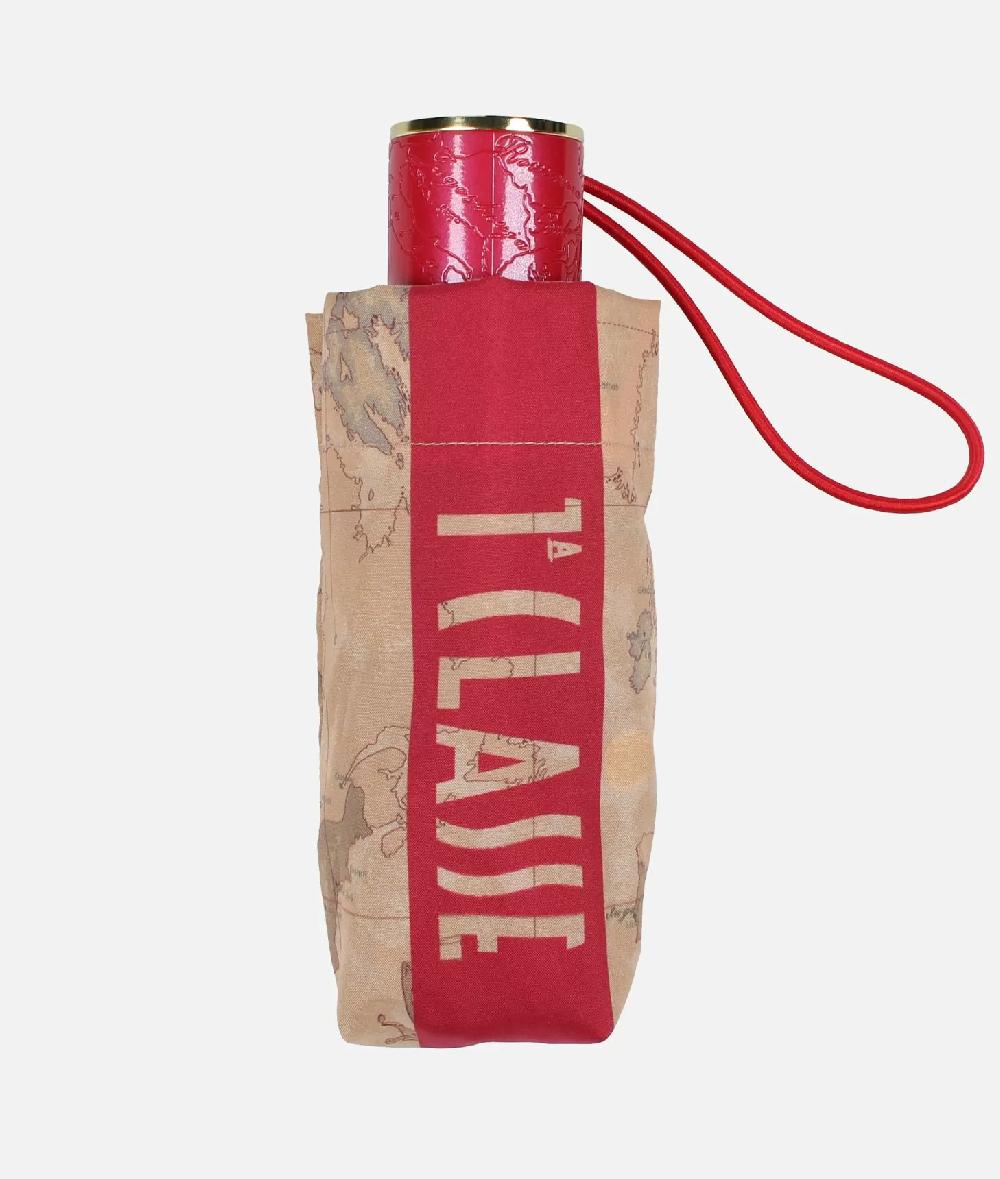 Alviero Martini 1a Classe Ombrello Geo Supermini Con Motivo Logo Rosso