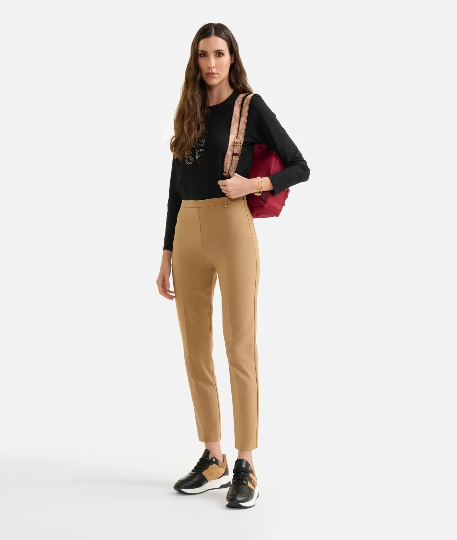 Alviero martini 1a classe Pantaloni basic in cady inverno Cammello