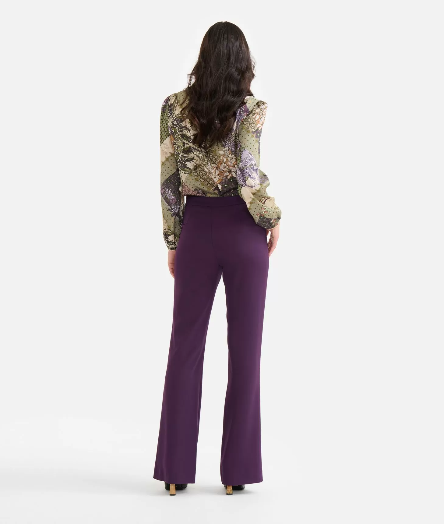 Alviero Martini 1a Classe Pantaloni Con Fibbia Gioiello In Cady Inverno Uva