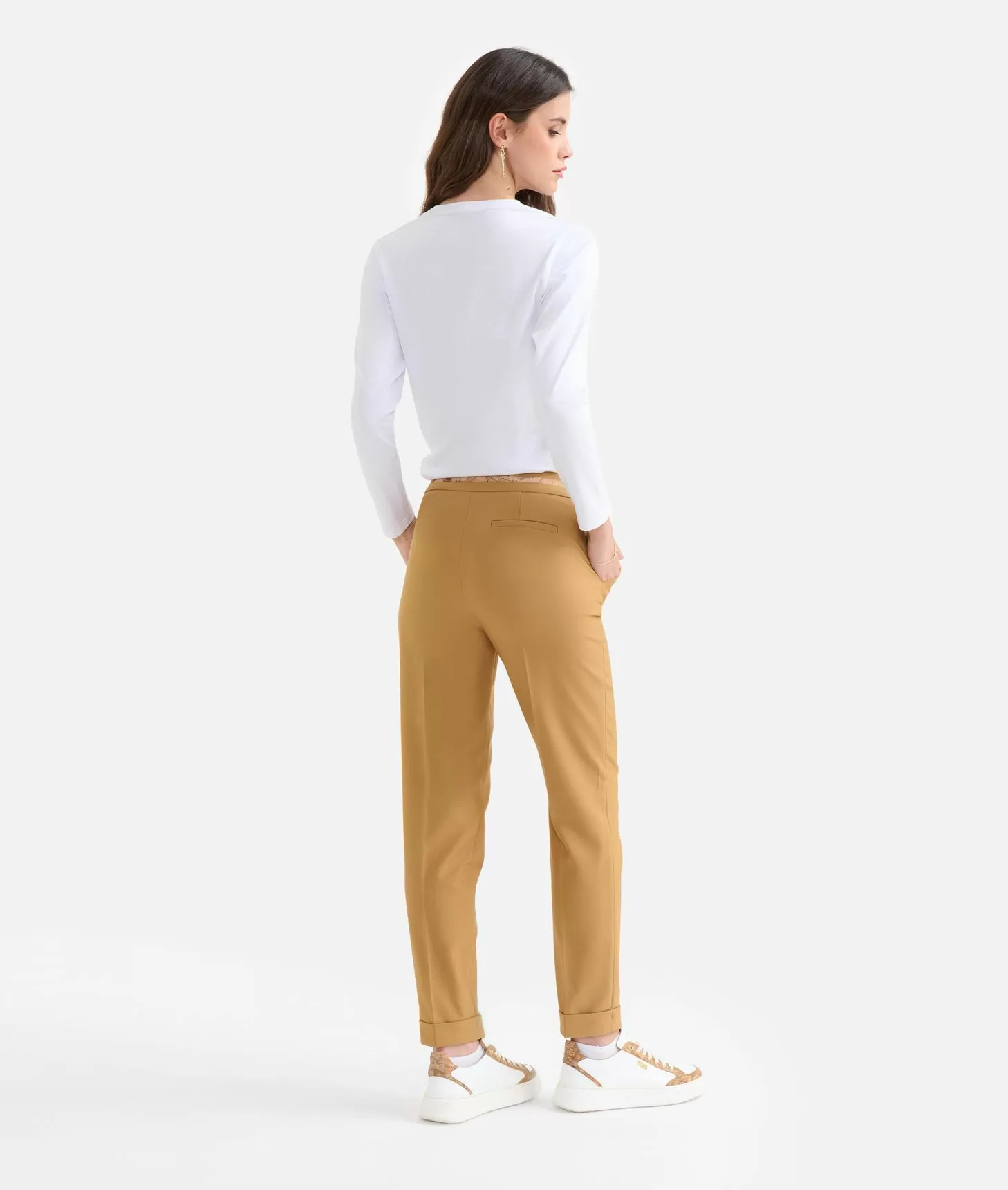 Alviero Martini 1a Classe Pantaloni Con Risvolto In Cavallery Cammello