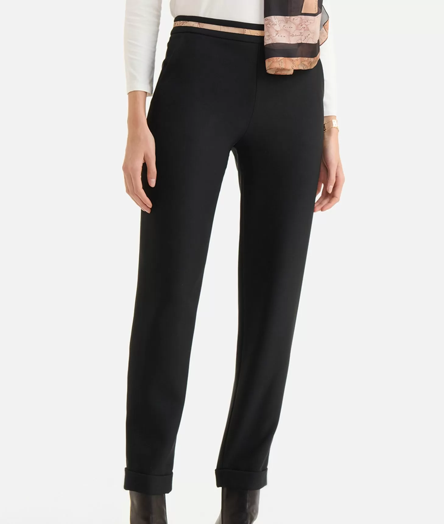 Alviero Martini 1a Classe Pantaloni Con Risvolto In Cavallery Neri