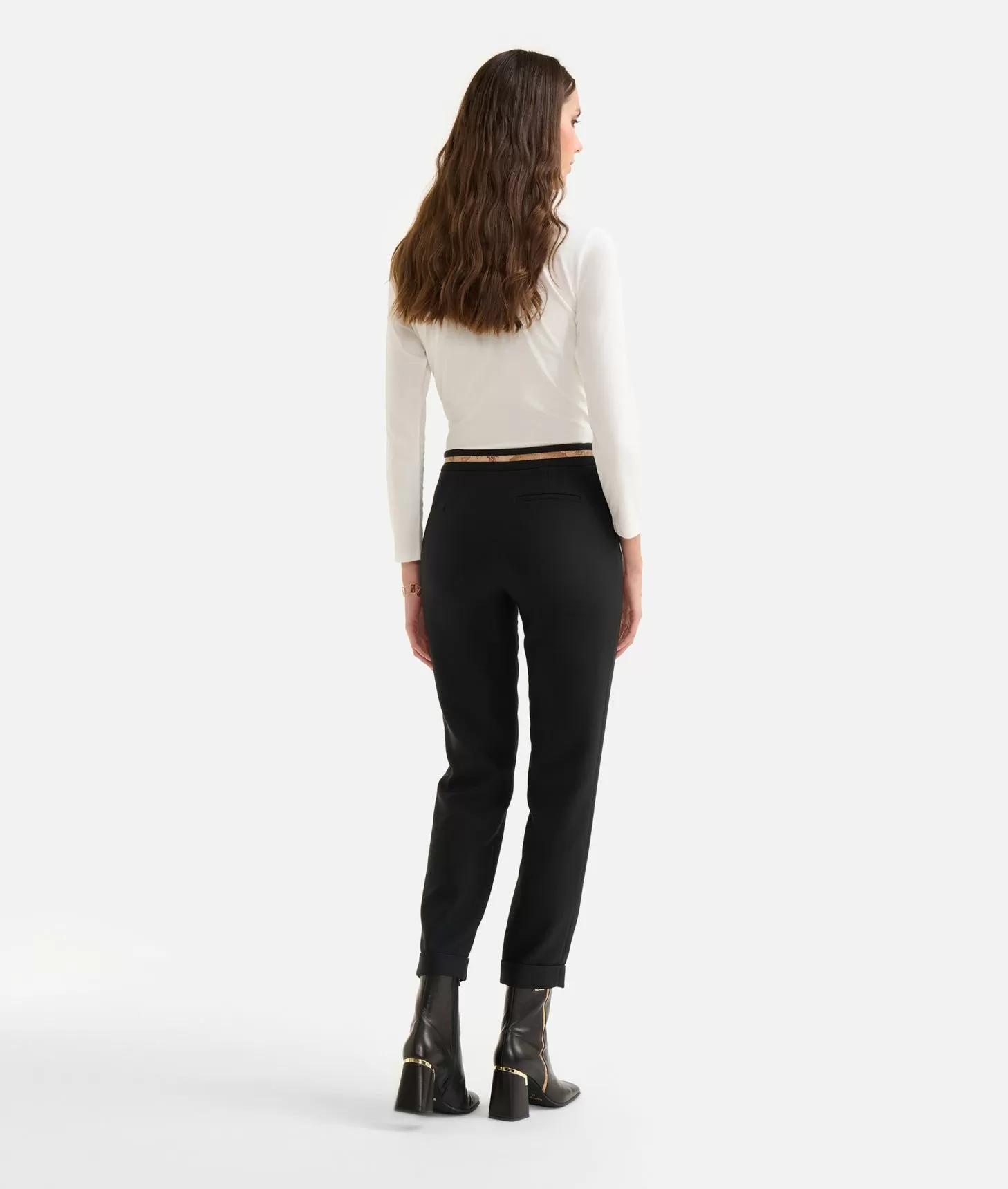 Alviero Martini 1a Classe Pantaloni Con Risvolto In Cavallery Neri