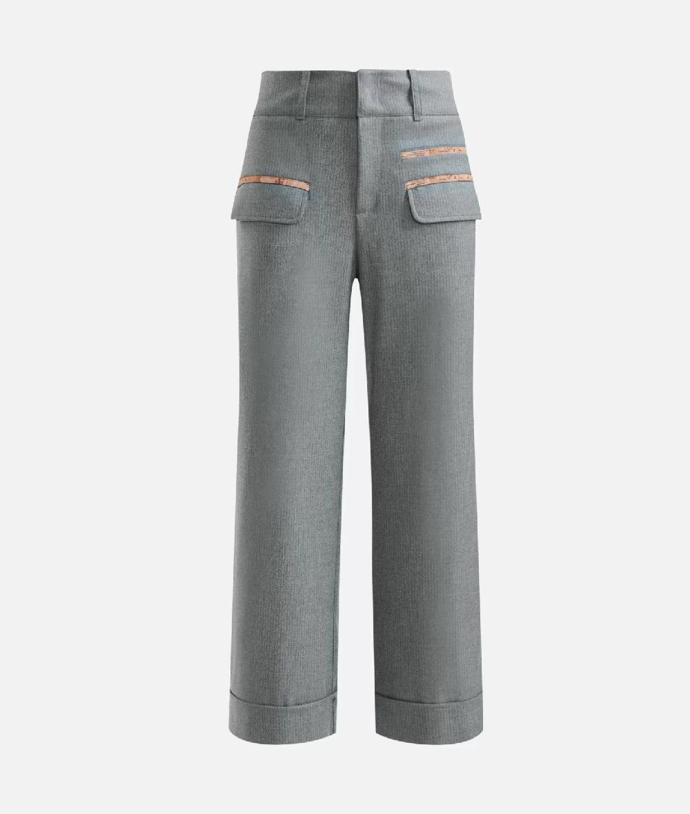Alviero Martini 1a Classe Pantaloni Con Risvolto In Gessato Fantasia Grigi