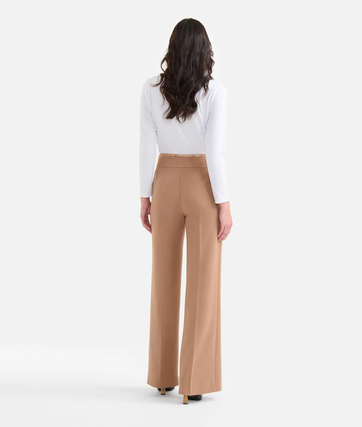 Alviero Martini 1a Classe Pantaloni Con Spacchi In Tessuto Stretch Cammello