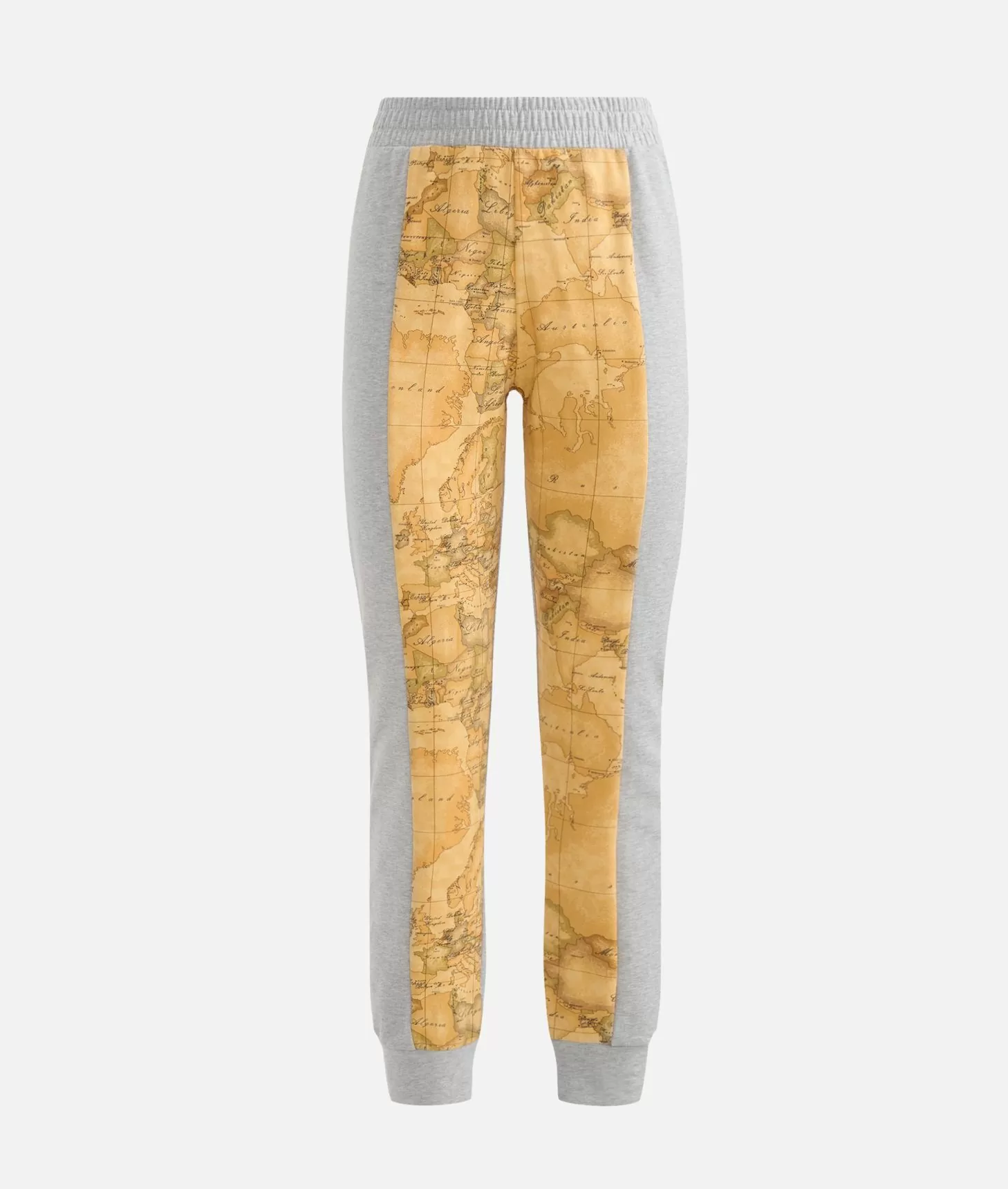 Alviero Martini 1a Classe Pantaloni In Felpa Garzata Stretch Con Intarsio Geo Classic Grigi