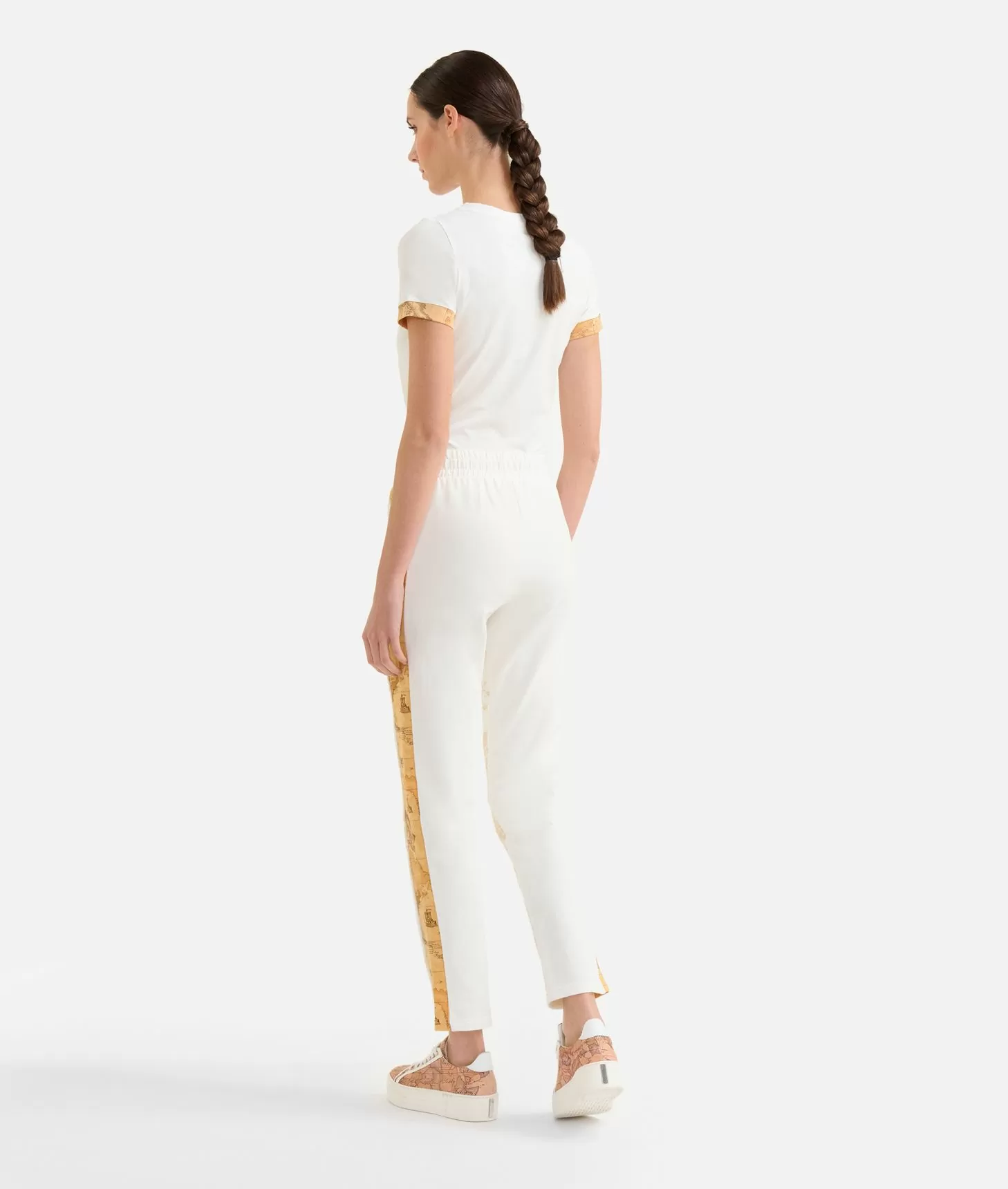 Alviero Martini 1a Classe Pantaloni In Felpa Garzata Stretch Geo Mix