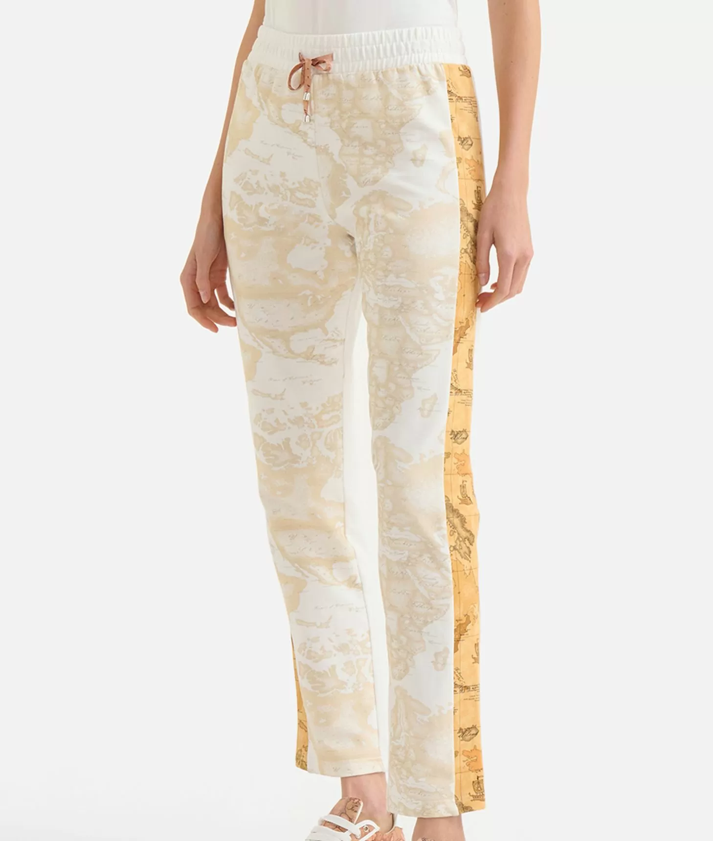 Alviero Martini 1a Classe Pantaloni In Felpa Garzata Stretch Geo Mix