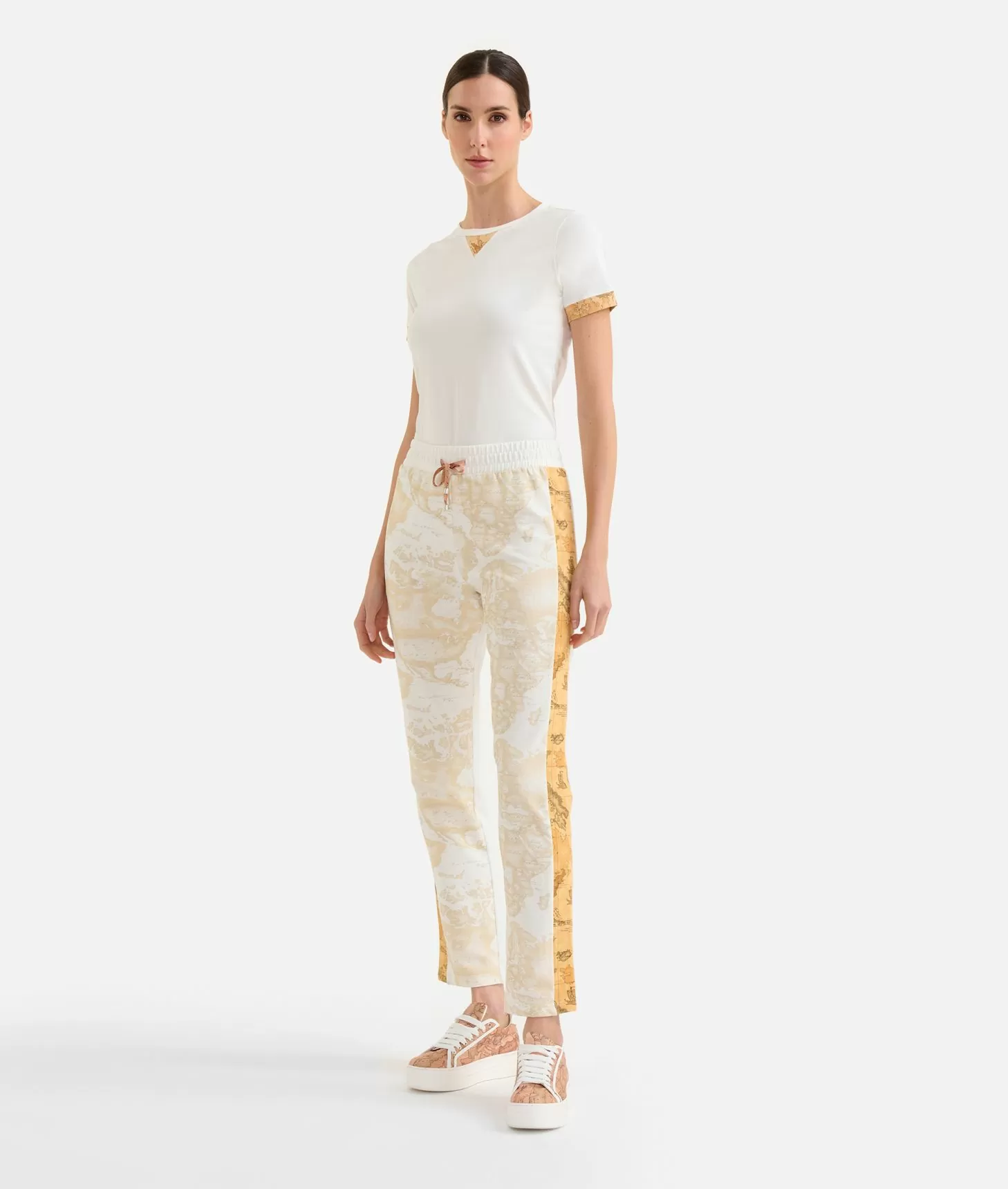 Alviero martini 1a classe Pantaloni in felpa garzata stretch Geo Mix