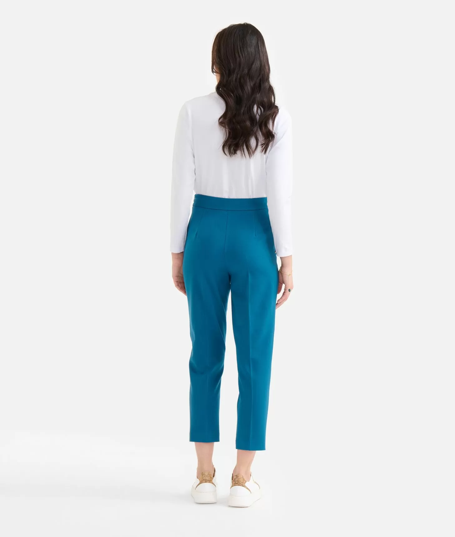 Alviero Martini 1a Classe Pantaloni In Tessuto Stretch Con Accessorio 1C Blu Di Prussia