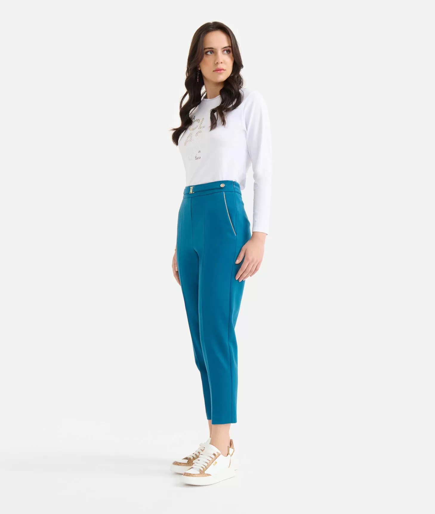 Alviero martini 1a classe Pantaloni in tessuto stretch con accessorio 1C Blu di Prussia