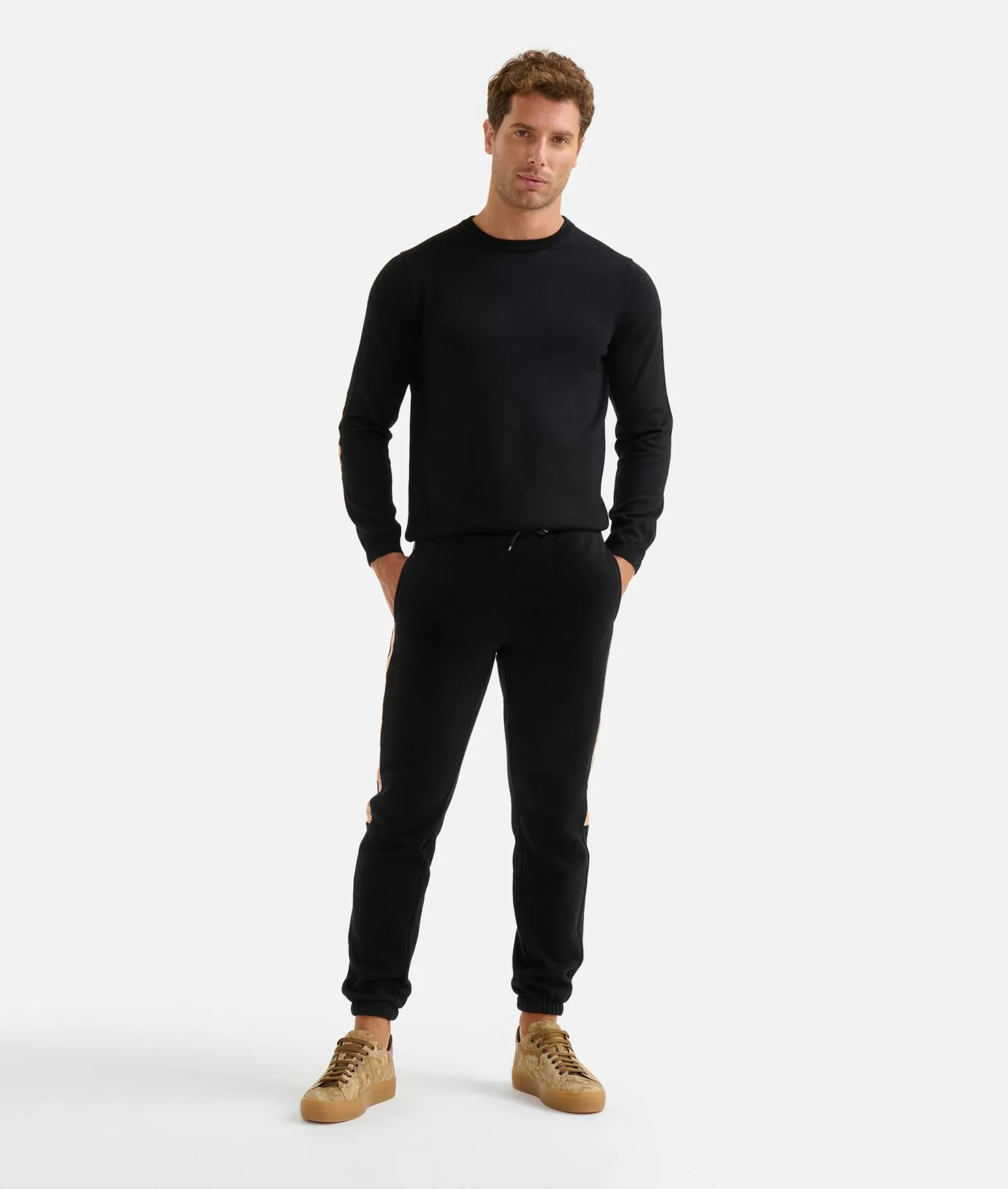 Alviero martini 1a classe Pantaloni jogging in cotone con dettagli Geo Classic Neri