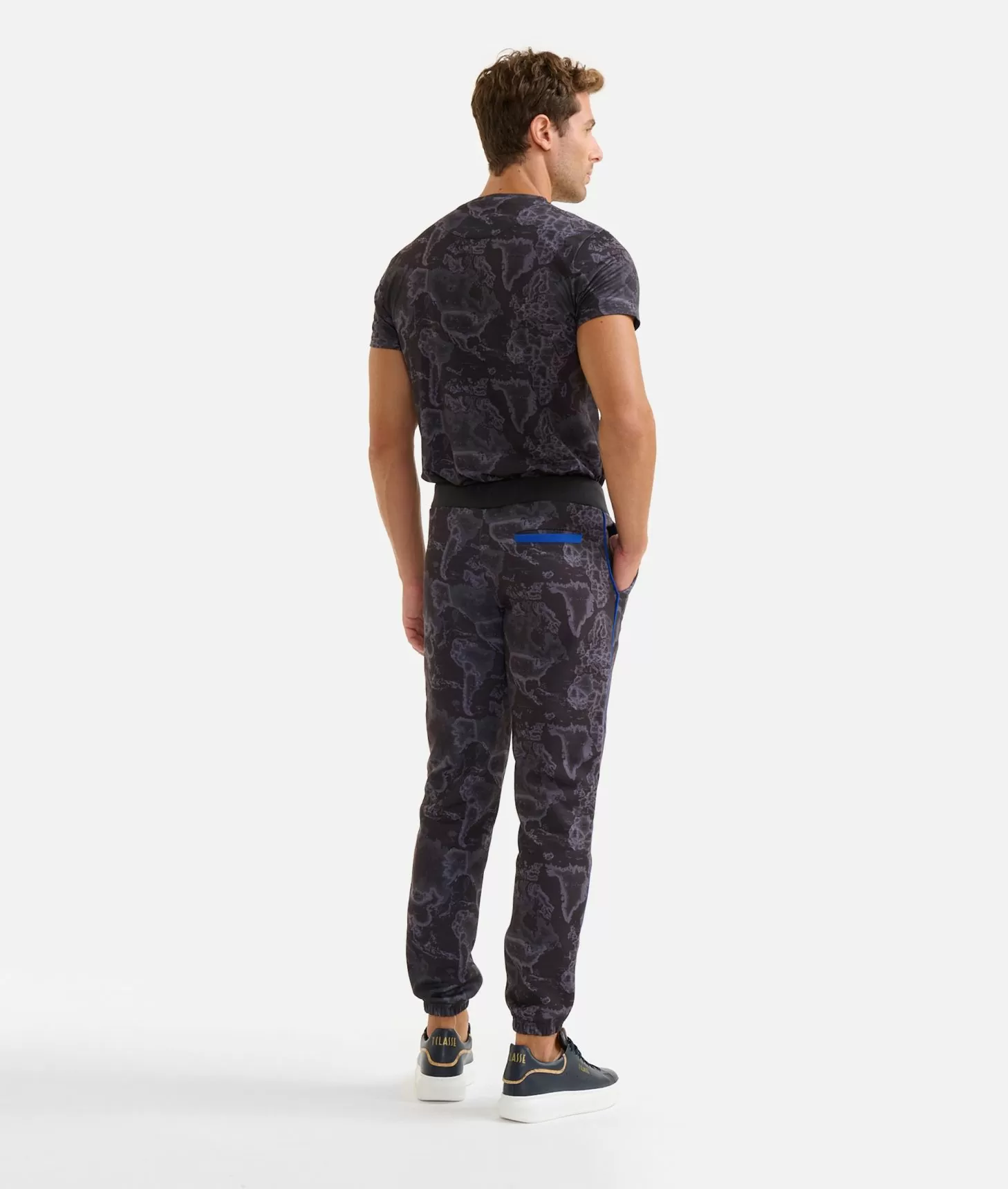 Alviero Martini 1a Classe Pantaloni Jogging Stampa Geo Night Neri