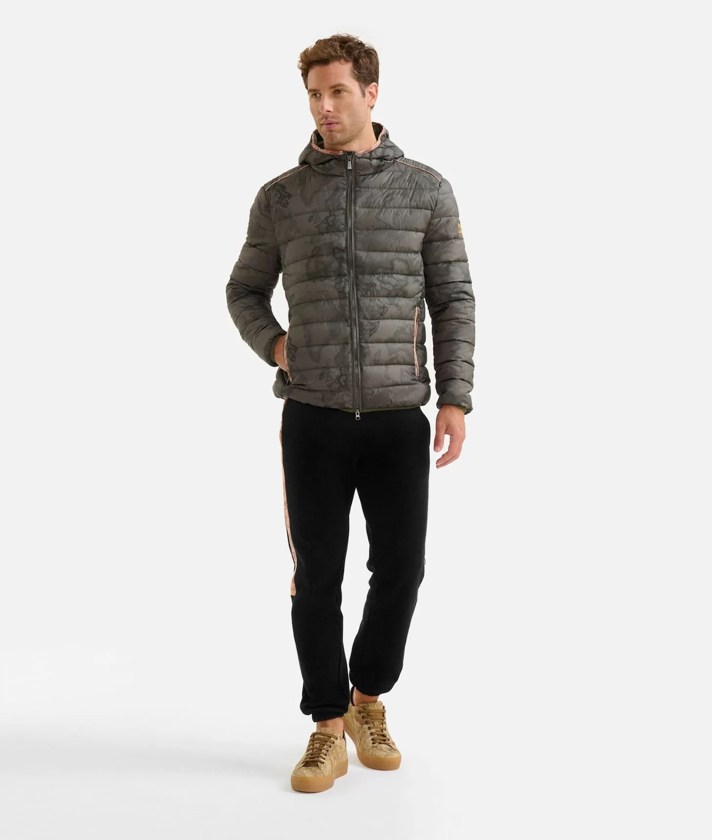 Alviero martini 1a classe Piumino in nylon trapuntato Geo Military Verde