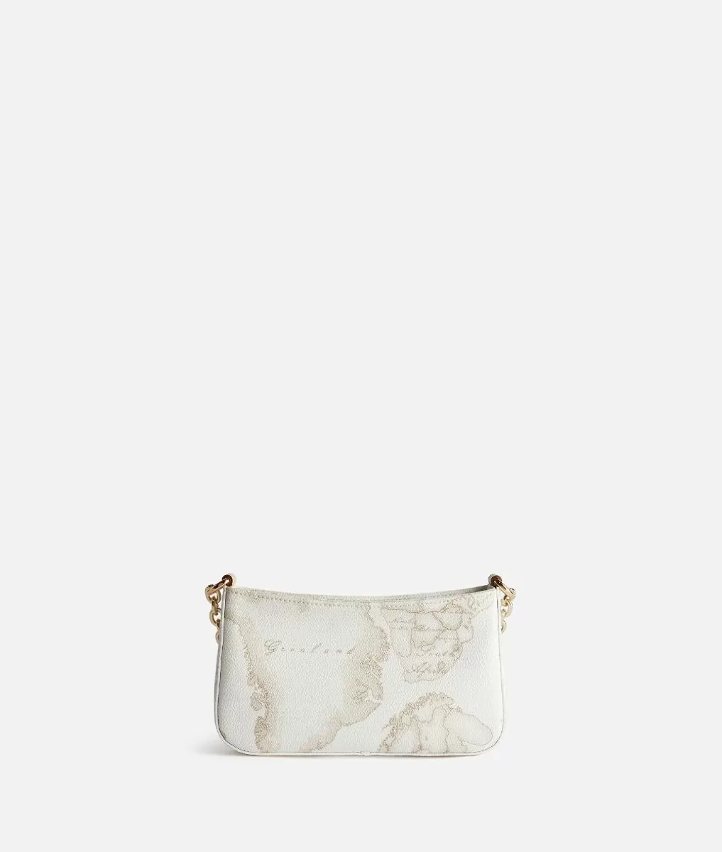 Alviero Martini 1a Classe Pochette Con Tracolla In Tessuto Geo White Bianca
