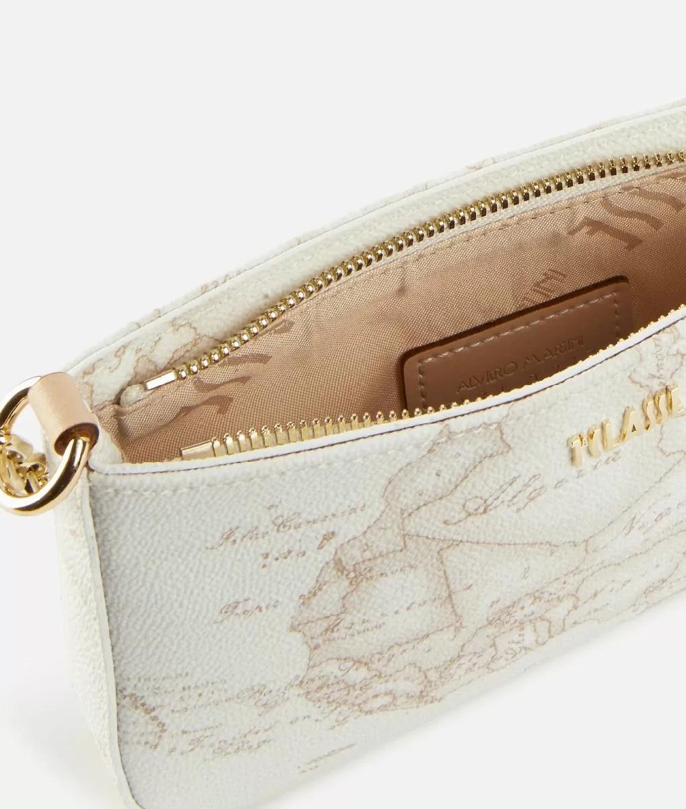 Alviero Martini 1a Classe Pochette Con Tracolla In Tessuto Geo White Bianca