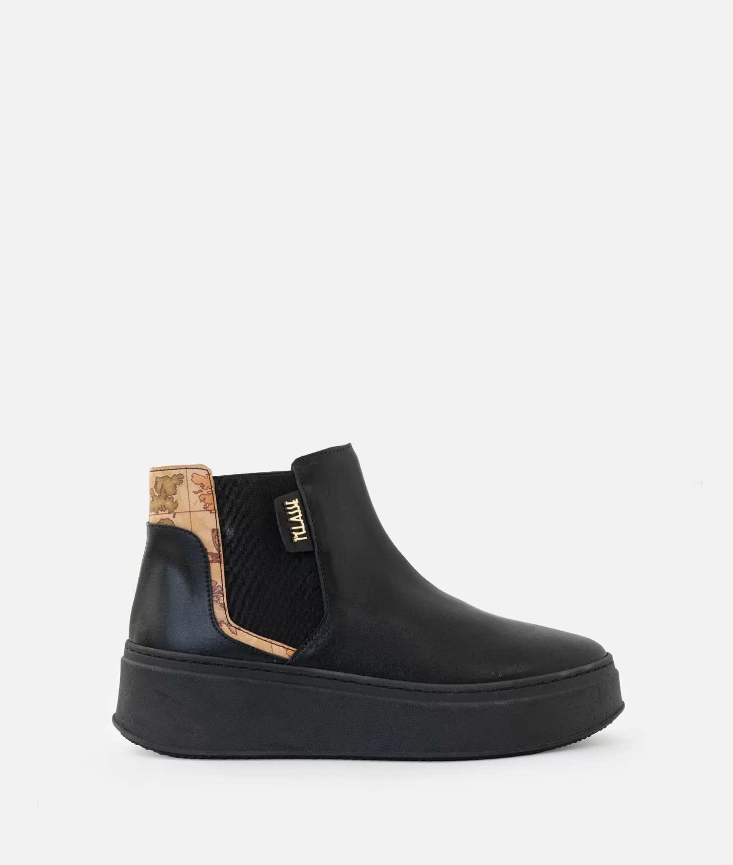 Alviero martini 1a classe Polacchini in pelle liscia con inserti Geo Classic Neri