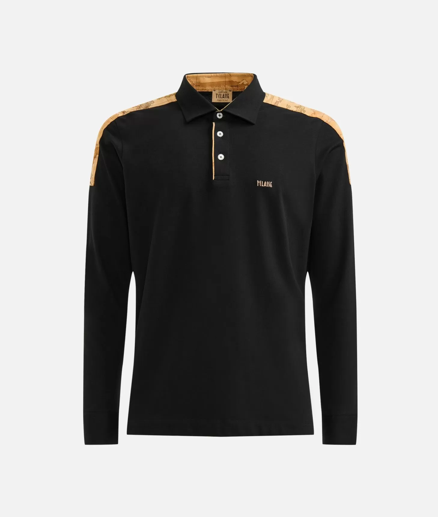 Alviero Martini 1a Classe Polo A Maniche Lunghe In Cotone Stretch Nera